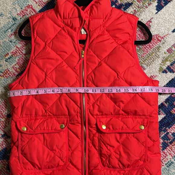 Woolrich Quilted Puffer Down Vest Red Med Brushed Gold Accents INV6 - Picture 6 of 8